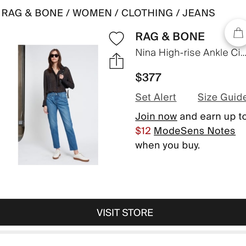 Rag & Bone Nina high-rise ankle cigarette jeans